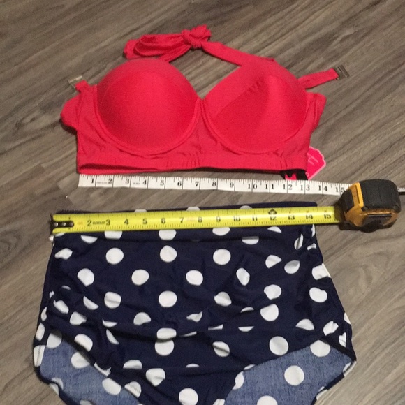 Cherry cat 50s Bikini swimsuit 3X fit like 12-14 - Picture 5 of 9